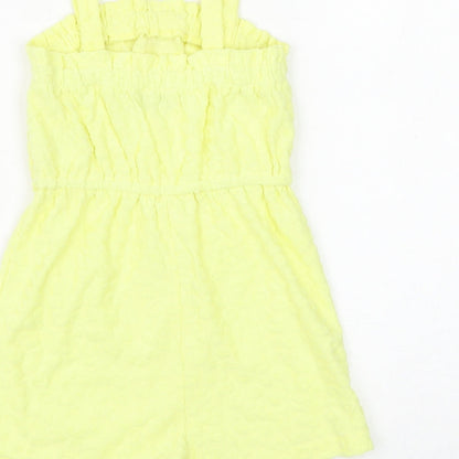 Matalan Girls Yellow Animal Print Polyester Romper One-Piece Size 4 Years Pullover - Leopard Print