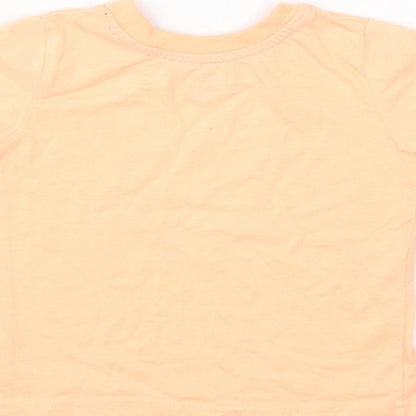 Primark Boys Orange Polyester Basic T-Shirt Size 12-18 Months Round Neck Pullover - Totally Epic