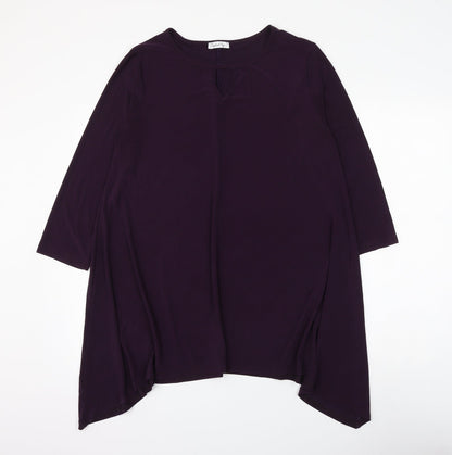 Styled By Womens Purple Polyester Basic Blouse Size M Round Neck