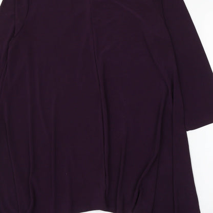 Styled By Womens Purple Polyester Basic Blouse Size M Round Neck