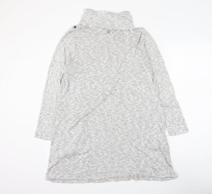 IQ Womens Grey Roll Neck Viscose Pullover Jumper Size L