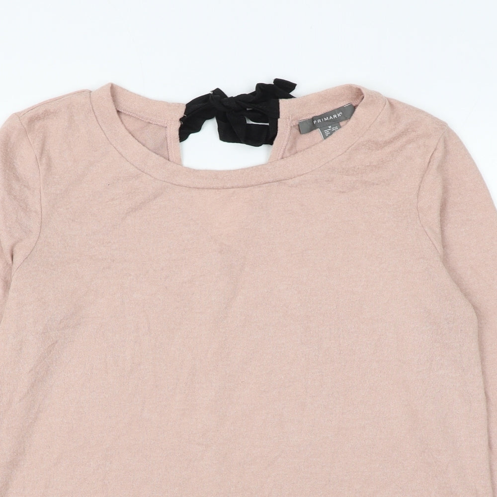 Primark Womens Pink Round Neck Polyester Pullover Jumper Size 10 - Size 10-12