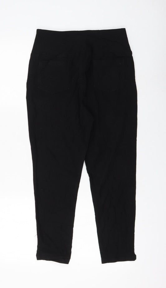 Select Womens Black Viscose Capri Trousers Size 12 L22 in Regular Zip - Lace Up