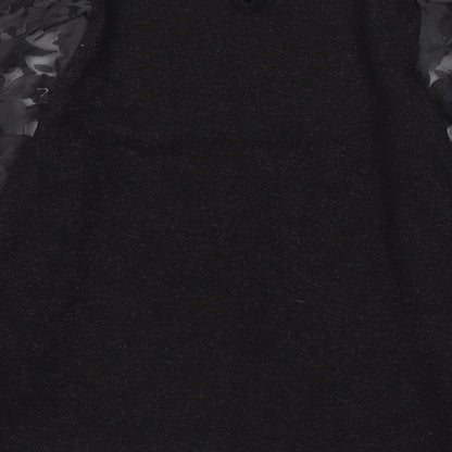 George Girls Black Round Neck Polyester Pullover Jumper Size 9-10 Years Button - Flower