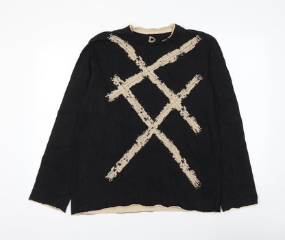 Burton Womens Black Cotton Basic T-Shirt Size M Round Neck