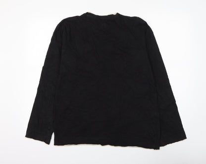 Burton Womens Black Cotton Basic T-Shirt Size M Round Neck