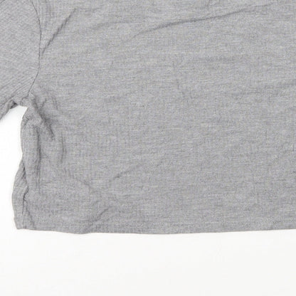 Womens UK Size 8 Topshop Grey Cropped T-Shirt