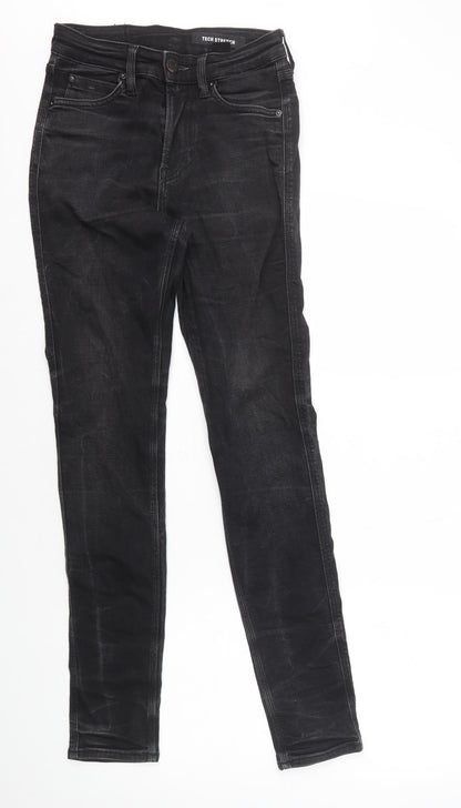 H&M Womens Black Cotton Skinny Jeans Size 8 L31 in Regular Zip