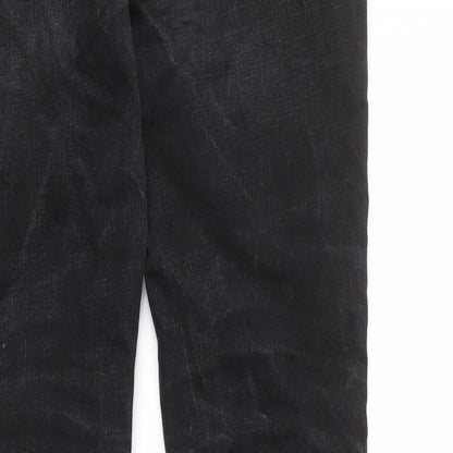 H&M Womens Black Cotton Skinny Jeans Size 8 L31 in Regular Zip