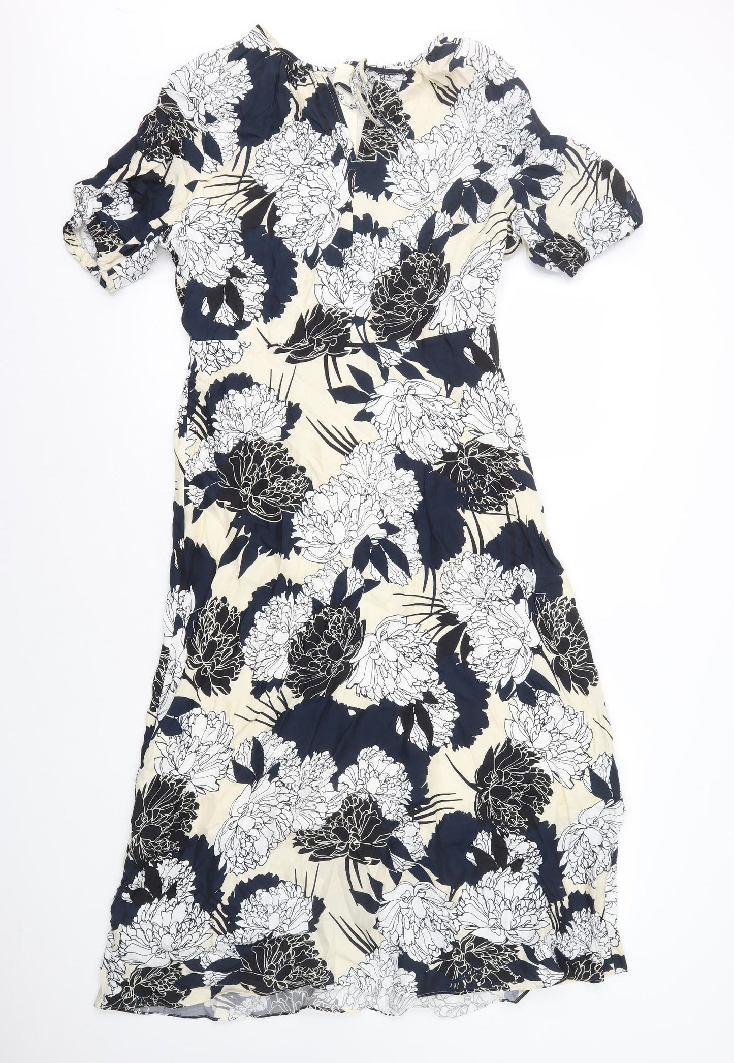 Autograph Womens Multicoloured Floral Cupro A-Line Size 10 Round Neck Zip