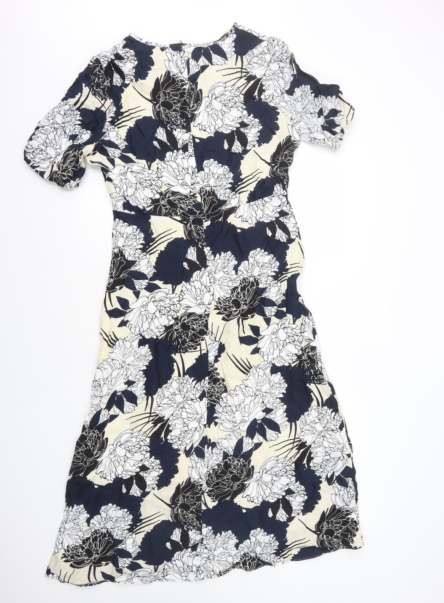 Autograph Womens Multicoloured Floral Cupro A-Line Size 10 Round Neck Zip