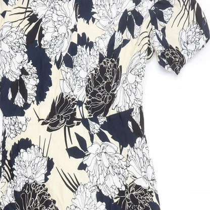 Autograph Womens Multicoloured Floral Cupro A-Line Size 10 Round Neck Zip