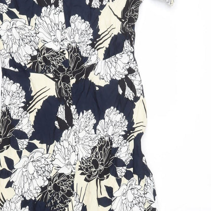 Autograph Womens Multicoloured Floral Cupro A-Line Size 10 Round Neck Zip