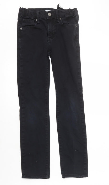 Old Navy Womens Black Cotton Straight Jeans Size 10 L24 in Regular Zip