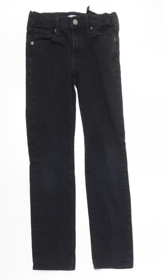 Old Navy Womens Black Cotton Straight Jeans Size 10 L24 in Regular Zip