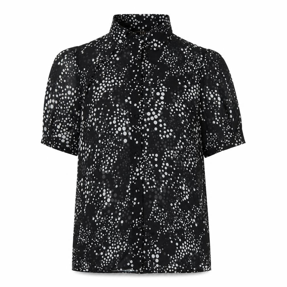 Lipsy Womens Black Polka Dot Polyester Basic Button-Up Size 12 Collared