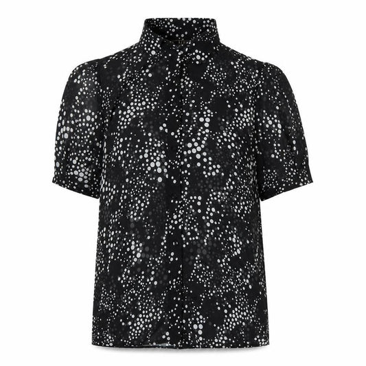 Lipsy Womens Black Polka Dot Polyester Basic Button-Up Size 12 Collared