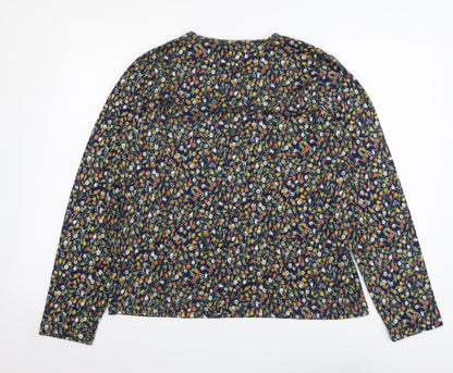 Hepburn Womens Multicoloured Floral Polyester Basic T-Shirt Size M Round Neck