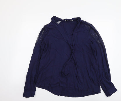 Womens UK Size M JustFab Blue Basic Blouse