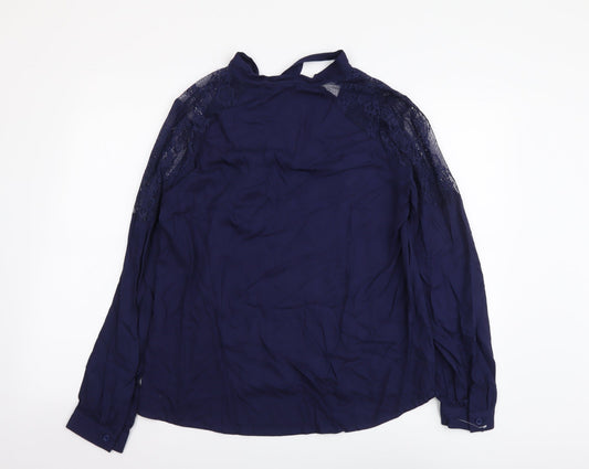 Womens UK Size M JustFab Blue Basic Blouse