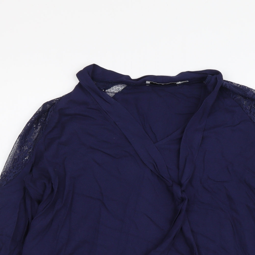 Womens UK Size M JustFab Blue Basic Blouse