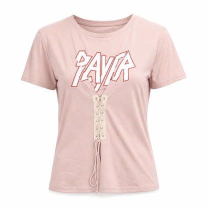 Womens UK Size S Eight Pink Basic T-Shirt