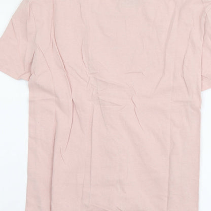 Womens UK Size S Eight Pink Basic T-Shirt