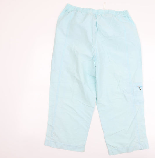 Maine Womens Blue Cotton Cropped Trousers Size 23 in L21 in Regular Drawstring