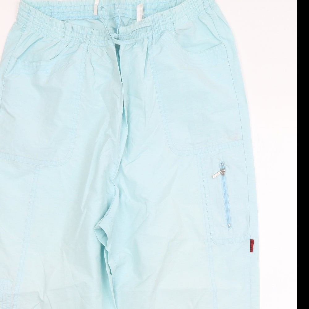 Maine Womens Blue Cotton Cropped Trousers Size 23 in L21 in Regular Drawstring