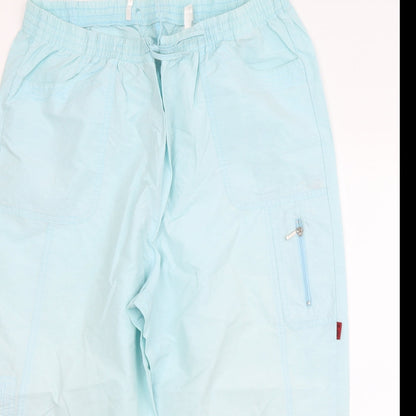 Maine Womens Blue Cotton Cropped Trousers Size 23 in L21 in Regular Drawstring