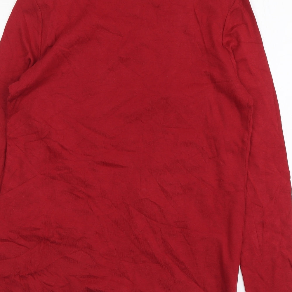 Damart Womens Multicoloured Striped Cotton Basic Blouse Size 10 Round Neck