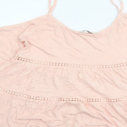 George Womens Pink Viscose Basic Blouse Size 10 Round Neck