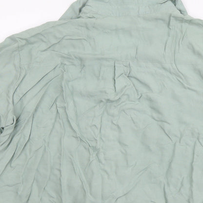Womens UK Size XL H&M Green Basic Button-Up