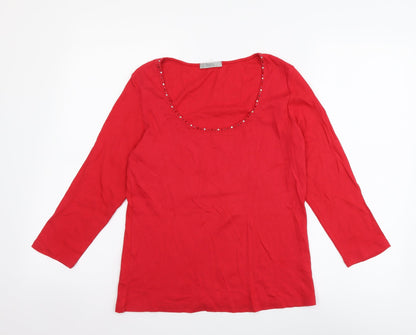 Womens UK Size 12 Marks and Spencer Red Basic Blouse