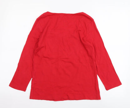 Womens UK Size 12 Marks and Spencer Red Basic Blouse