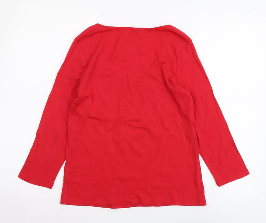 Womens UK Size 12 Marks and Spencer Red Basic Blouse