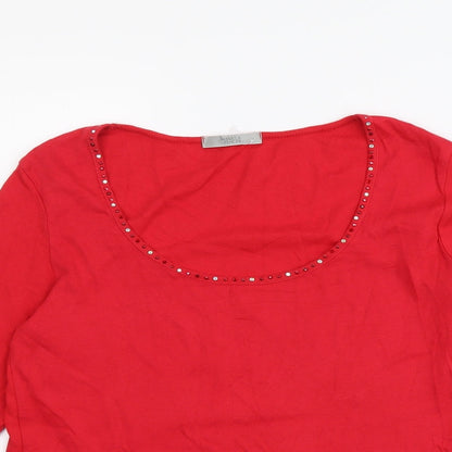 Womens UK Size 12 Marks and Spencer Red Basic Blouse