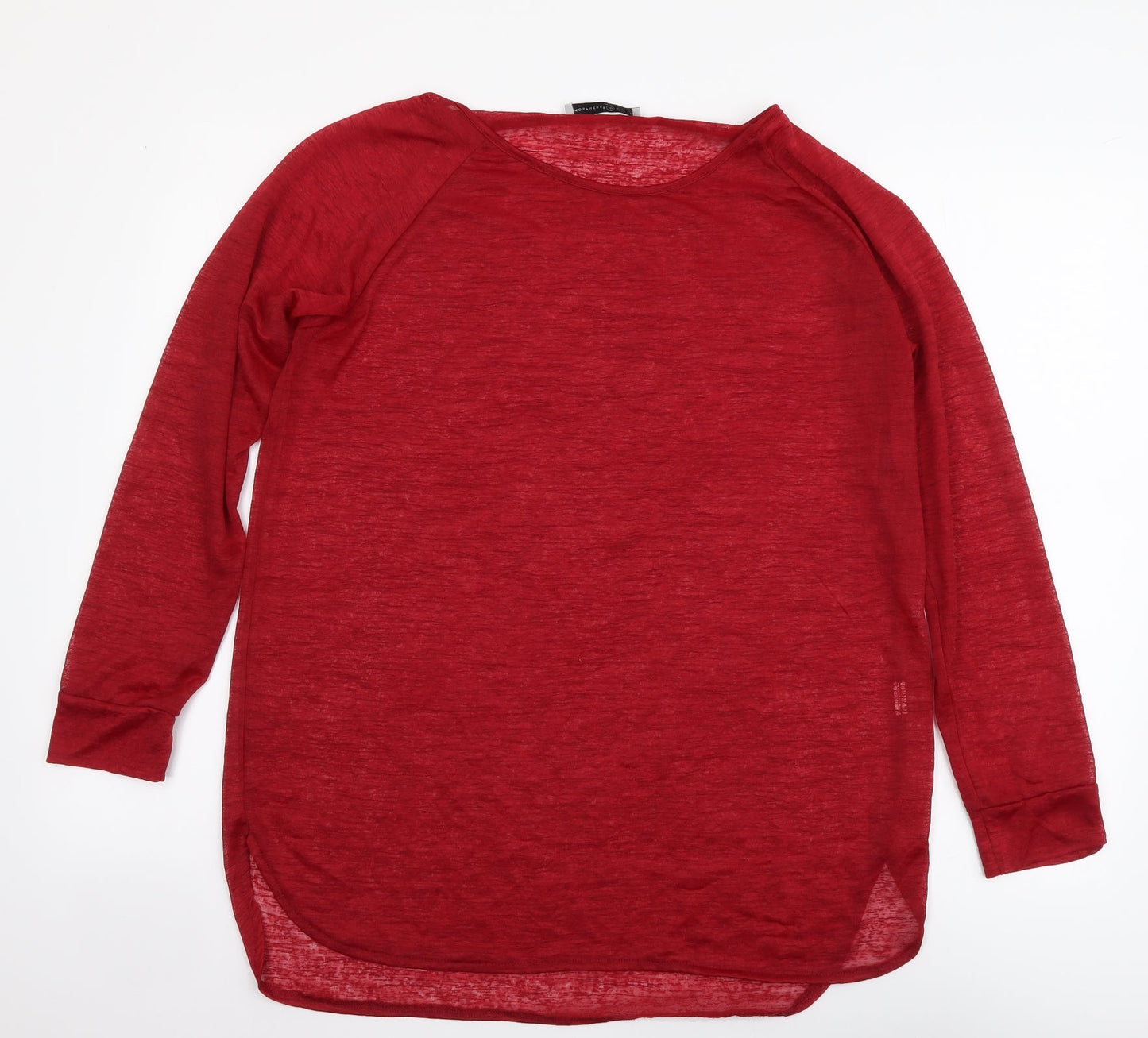 Atmosphere Womens Red Polyester Basic Blouse Size 12 Round Neck