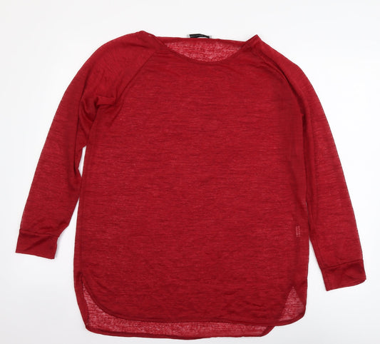 Atmosphere Womens Red Polyester Basic Blouse Size 12 Round Neck