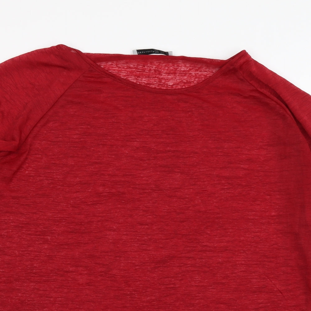 Atmosphere Womens Red Polyester Basic Blouse Size 12 Round Neck