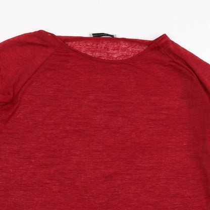 Atmosphere Womens Red Polyester Basic Blouse Size 12 Round Neck