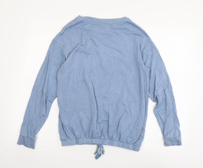 F&F Womens Blue Viscose Basic T-Shirt Size 6 Round Neck