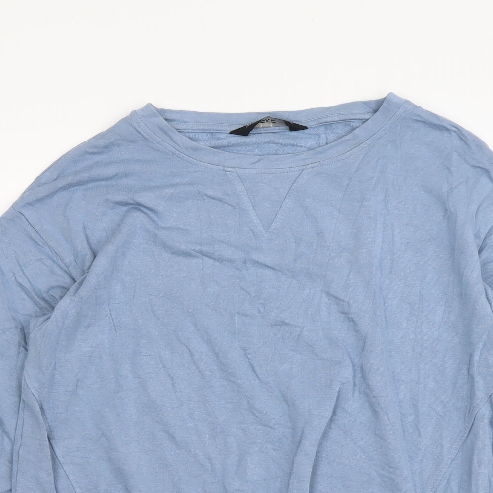 F&F Womens Blue Viscose Basic T-Shirt Size 6 Round Neck