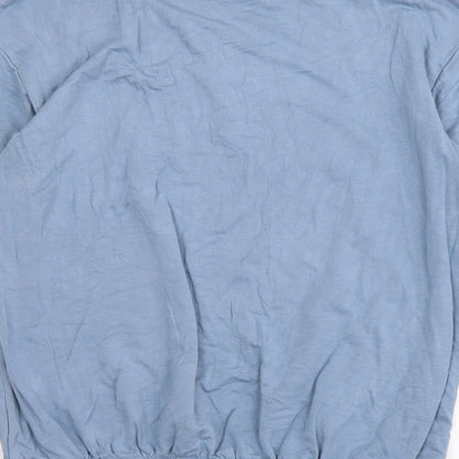 F&F Womens Blue Viscose Basic T-Shirt Size 6 Round Neck
