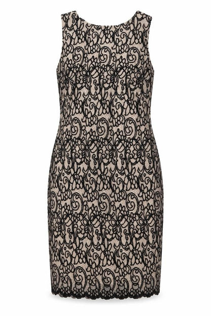 George Womens Beige Geometric Polyester A-Line Size 12 Boat Neck Zip