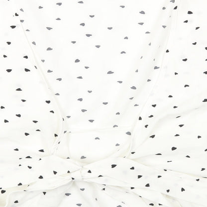 SheIn Womens Multicoloured Geometric Polyester Basic Blouse Size L Round Neck - Heart Pattern