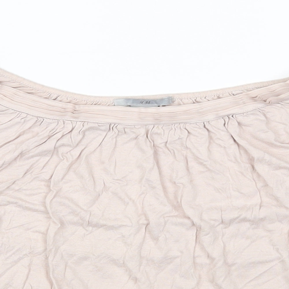 Womens UK Size M H&M Pink Basic T-Shirt