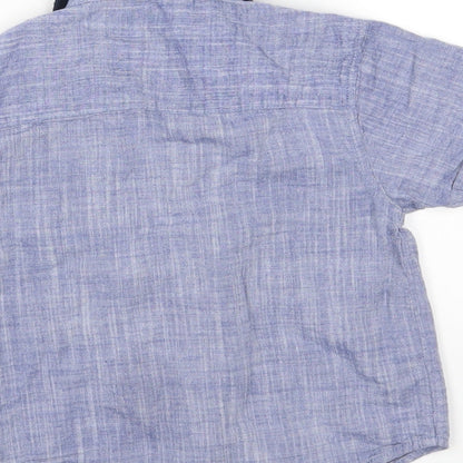 Urban Rascals Blue Cotton Basic Button-Up Size 12 Months Collared Button - 12-24 months