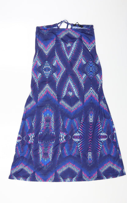 Kaleidoscope Womens Multicoloured Geometric Polyester A-Line Size 14 Square Neck Drawstring
