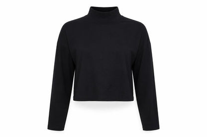 Womens UK Size S Primark Black Cropped T-Shirt